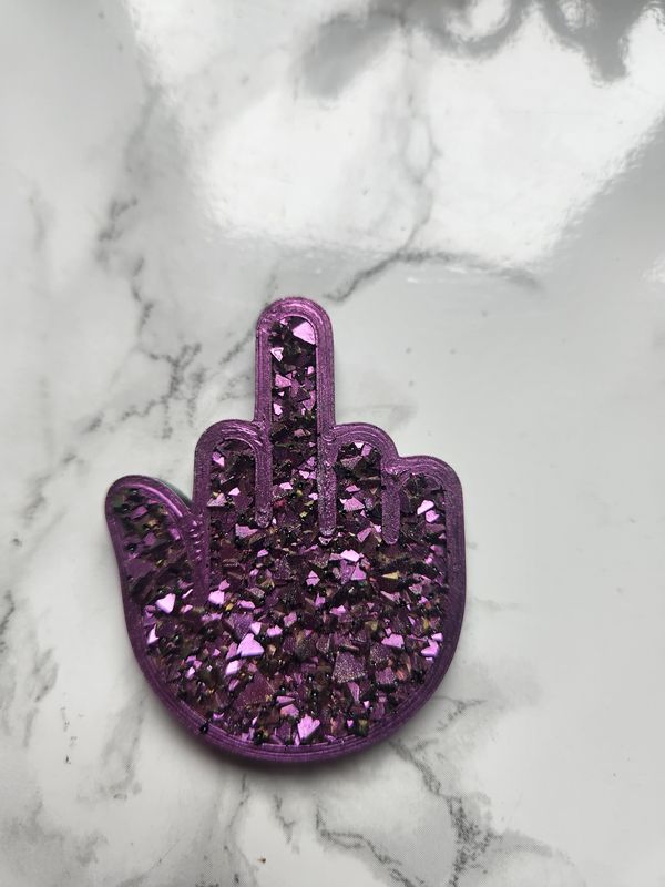 Porte clé fuck caméléon violet doré