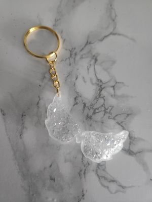Porte clé ailes d'ange transparentes