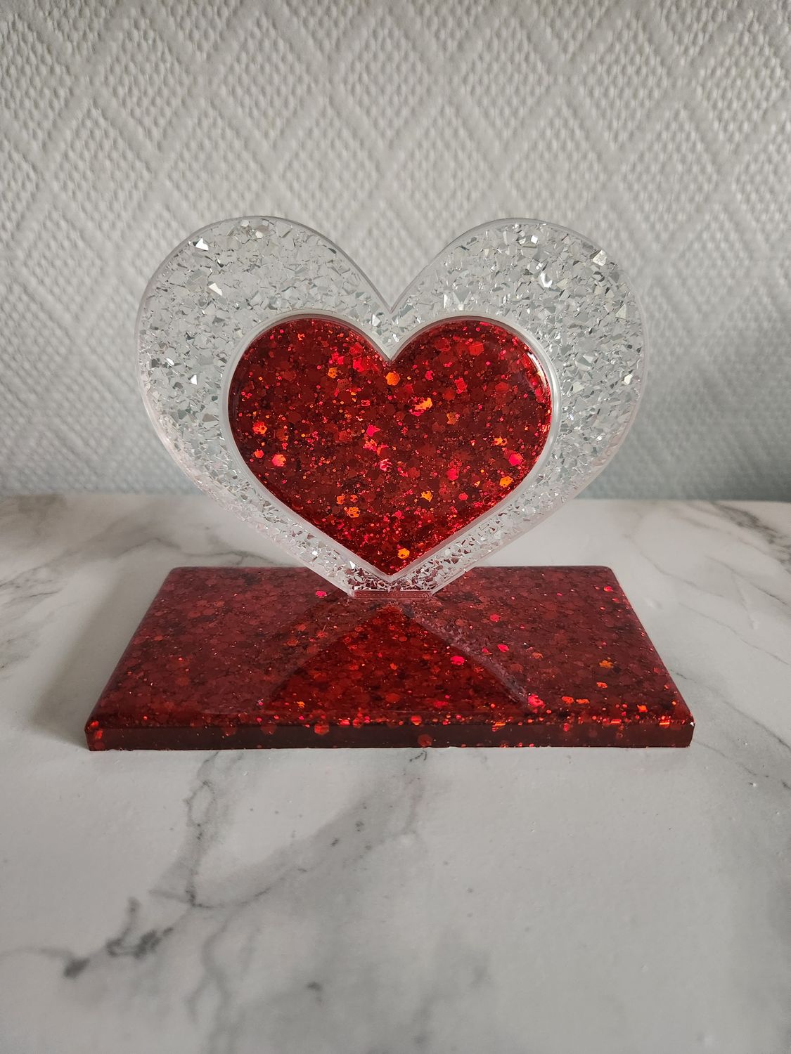 Double coeur diamant personnalisé
