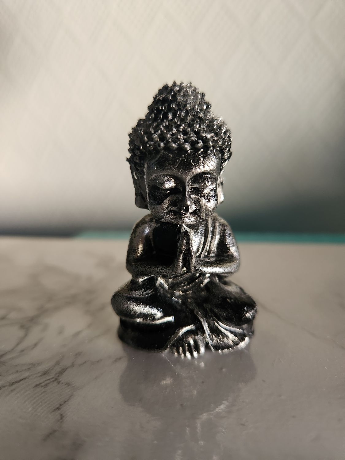 Magnet bouddha noir et argent