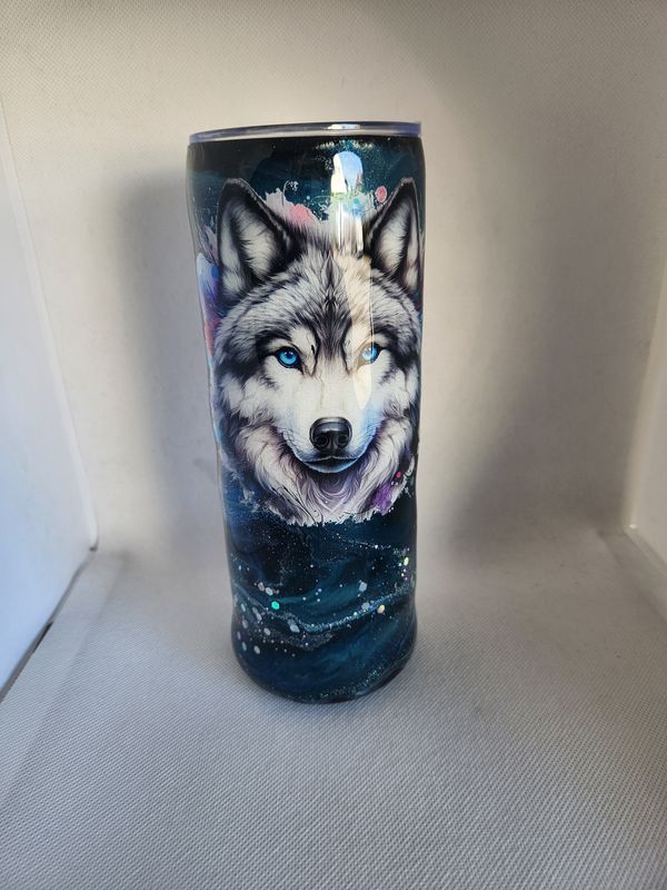 Tumbler / gobelet isotherme loups avec finition résine