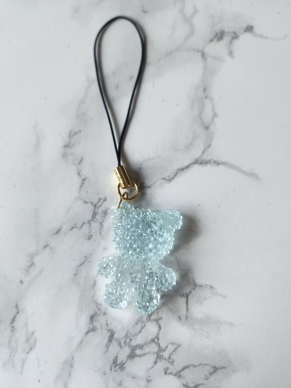 Bijou ourson cristaux bleu translucide #2