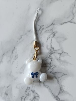 Bijou mini ourson noeud blanc