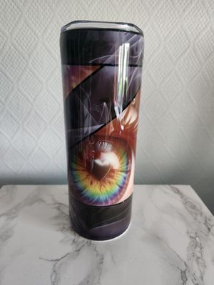 Tumbler / gobelet isotherme mix oeil arc en ciel /fumée