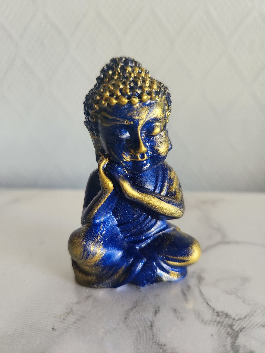 Bouddha bleu nuit et or