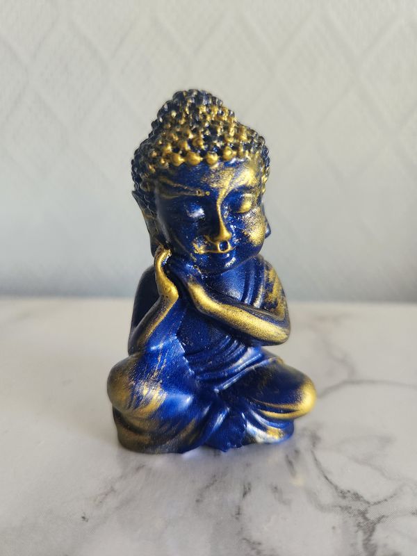 Bouddha bleu nuit et or