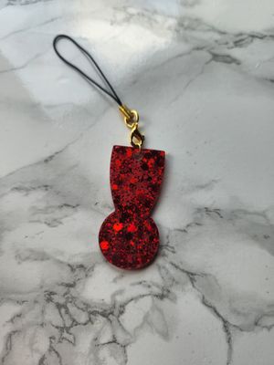 Jeton de caddie rouge pailleté strap noir