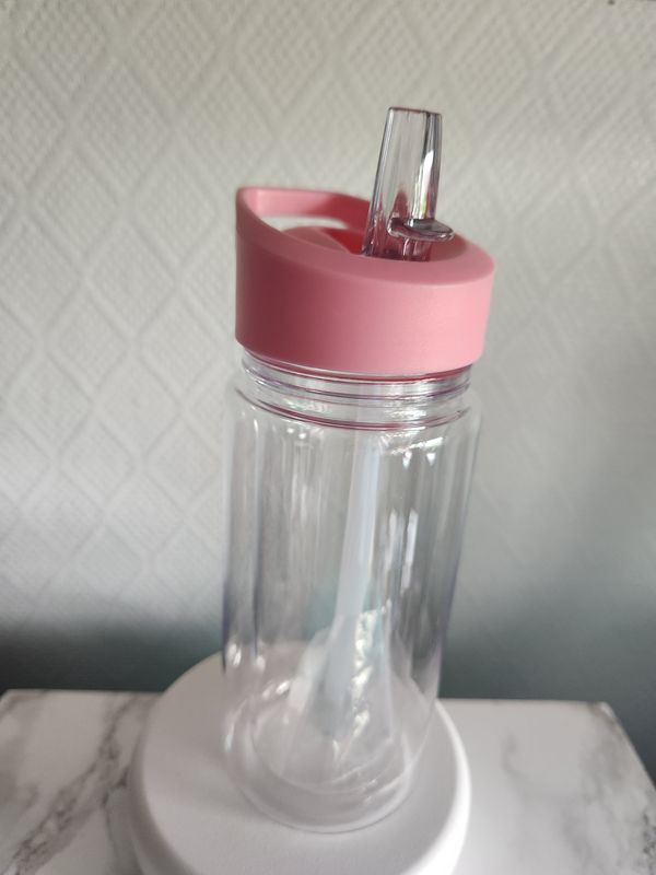 Gobelet enfant double paroi rose clair personnalisé