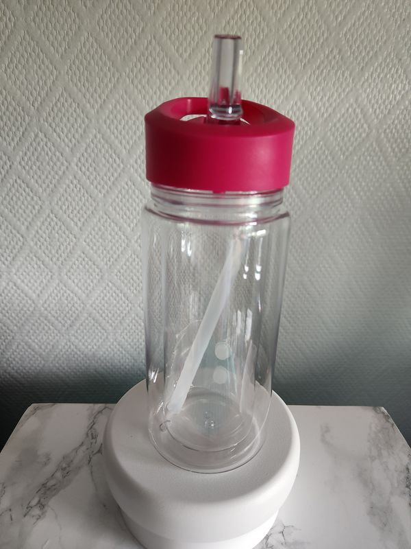 Gobelet enfant double paroi rose foncé personnalisé