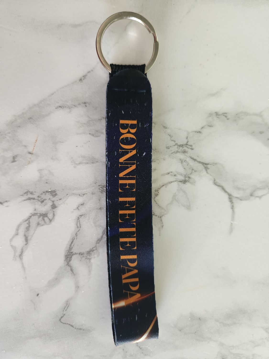 Porte clé lanière bonne fête papa je t'aime