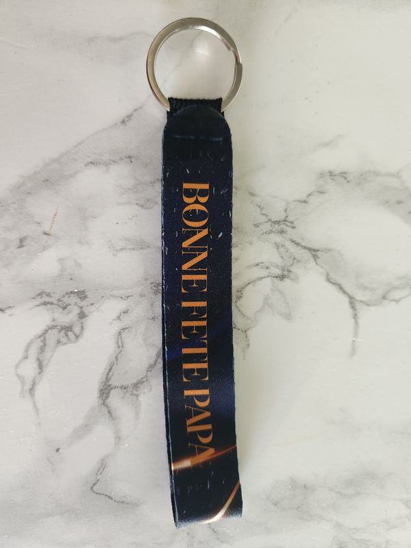 Porte clé lanière bonne fête papa je t'aime