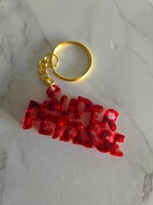 Porte clé super pétasse rouge pailleté