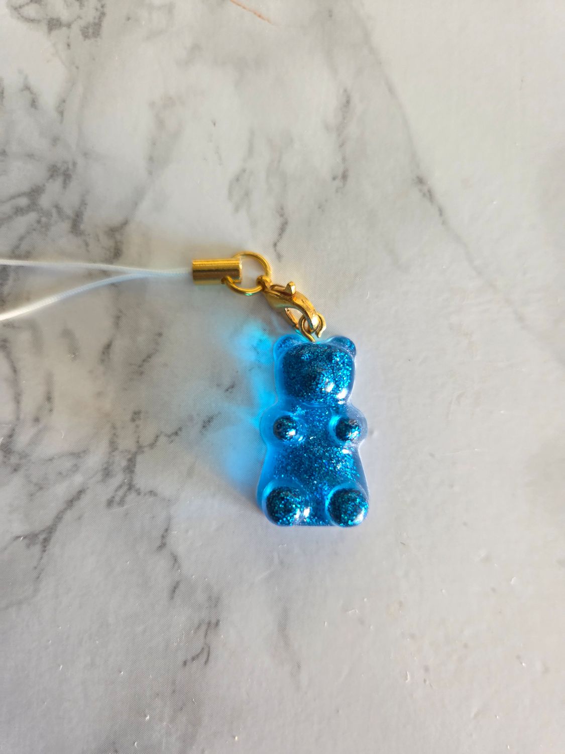 Bijou bonbon ourson bleu pailleté