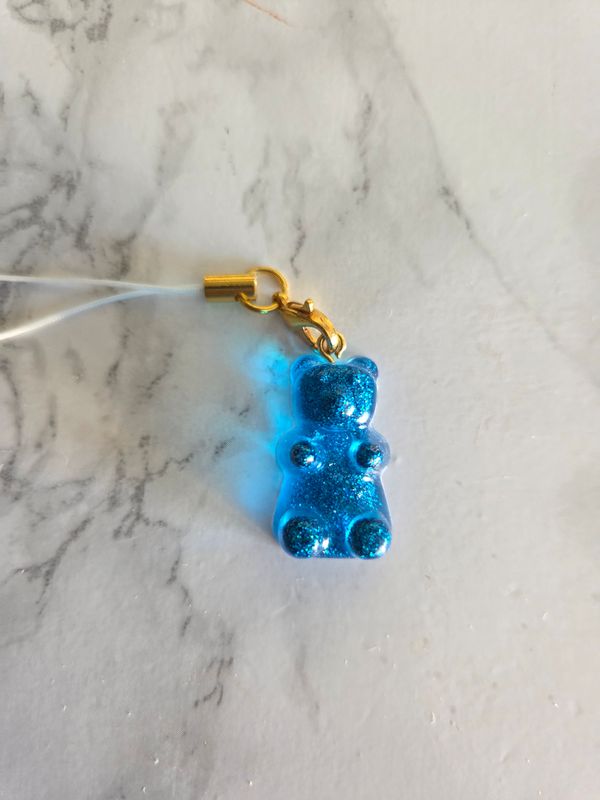 Bijou bonbon ourson bleu pailleté