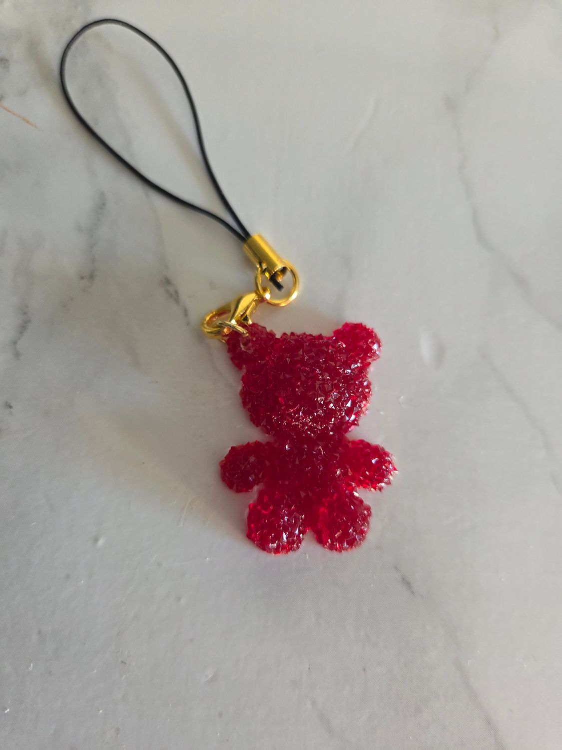 Bijou ourson cristaux rouge foncé