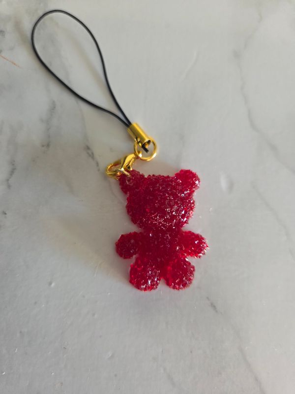 Bijou ourson cristaux rouge foncé