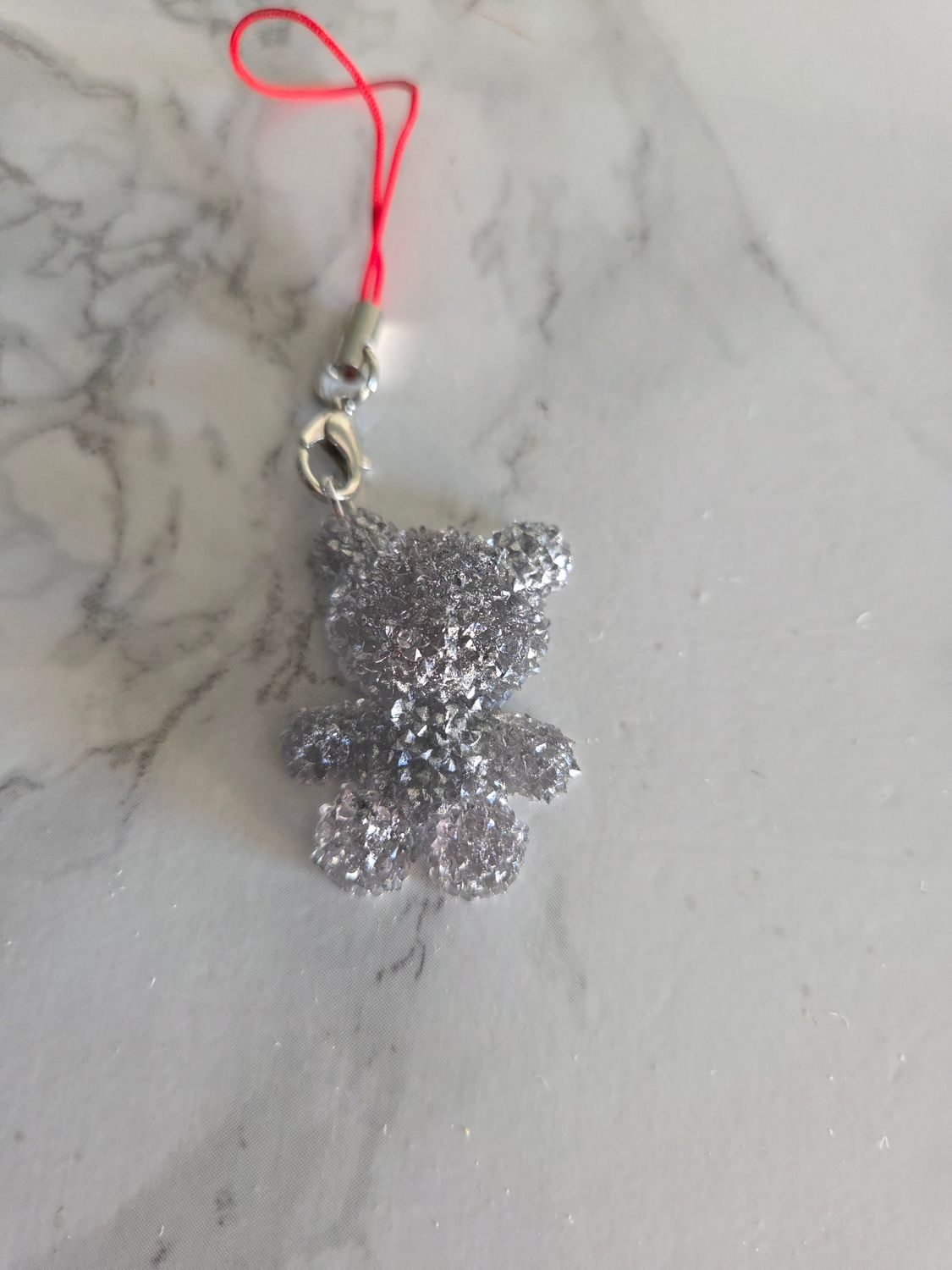 Bijou ourson cristaux argenté