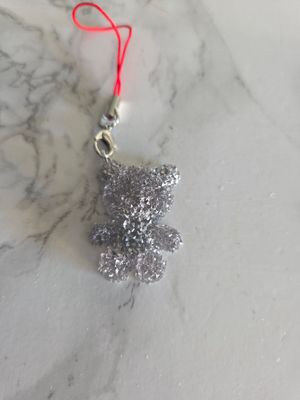 Bijou ourson cristaux argenté