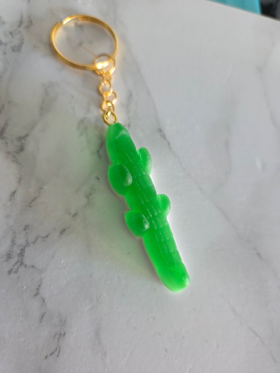 Porte clé bonbon croco vert translucide