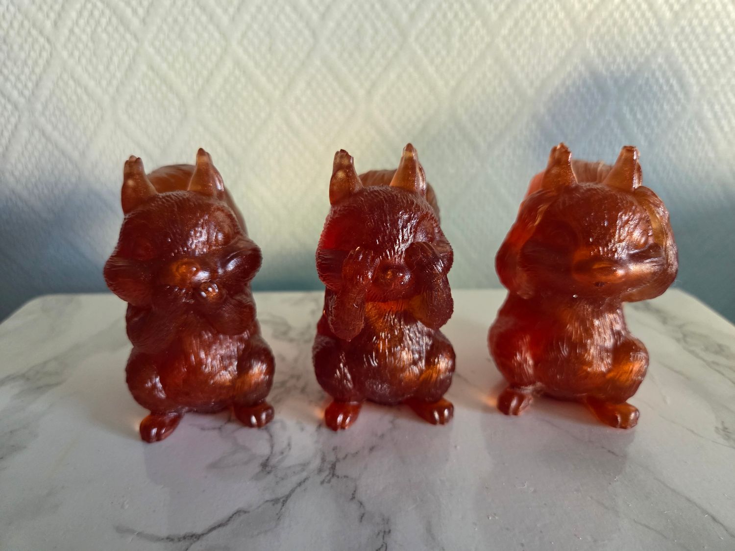 Trio écureuils de la sagesse cuivré