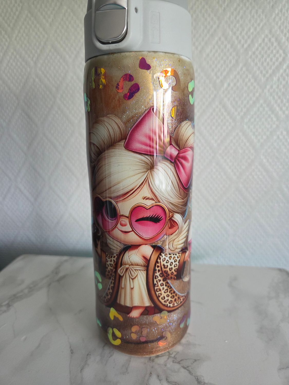 Bouteille isotherme leopard girly