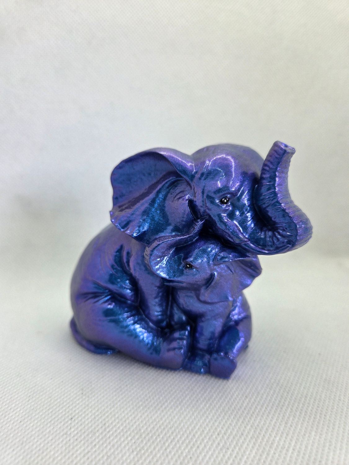 Maman éléphant et son bébé bleu personnalisé