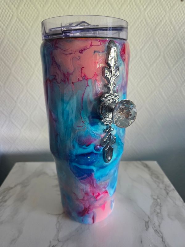 Gobelet thermos 890ml tornade bleu et rose