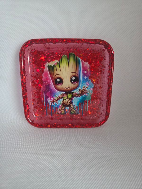 Coupelle carré arrondi rouge pailleté Groot Coupelle carré arrondi rouge pailleté Groot