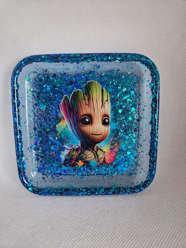 Coupelle carré arrondi bleu pailleté Groot Coupelle carré arrondi bleu pailleté Groot