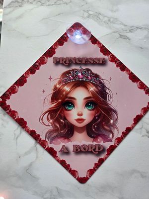 Panneau ventouse auto Princesse à bord #1 Panneau ventouse auto Princesse à bord #1