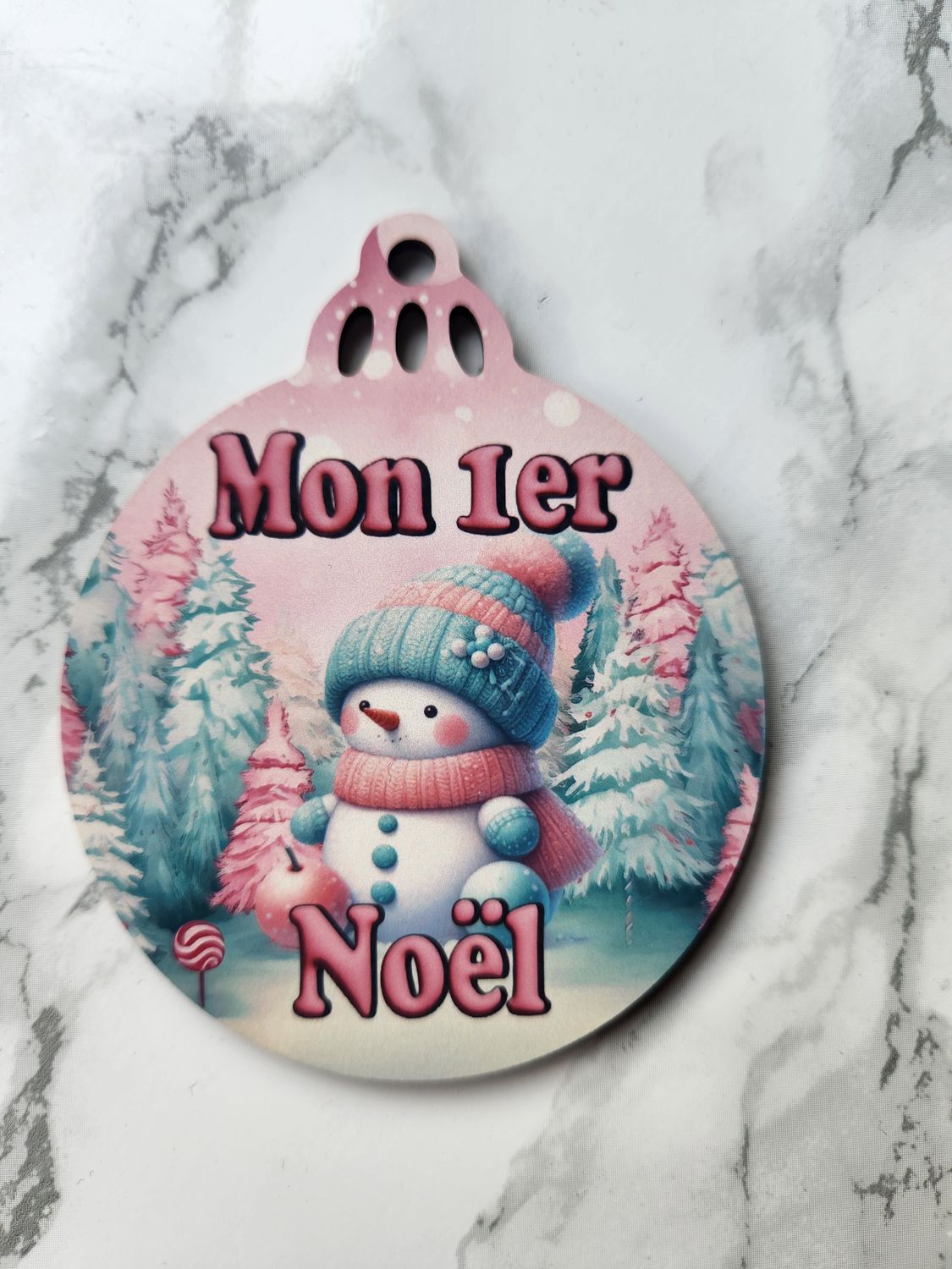 Boule de Noël en bois personnalisée