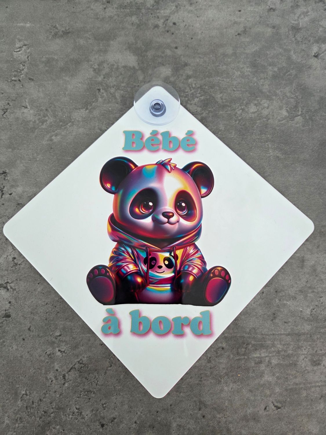 Panneau ventouse auto Bébé à bord Ourson