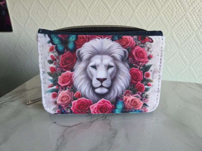 Porte feuille en jeans bleu personnalisé