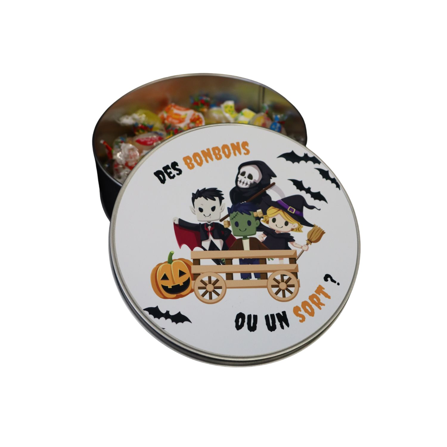 Boite à bonbons / gateaux ronde personnalisée