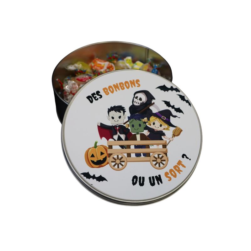 Boite à bonbons / gateaux ronde personnalisée