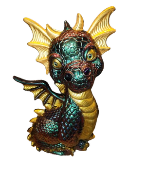 Dragon Spyro turquoise caméléon et or