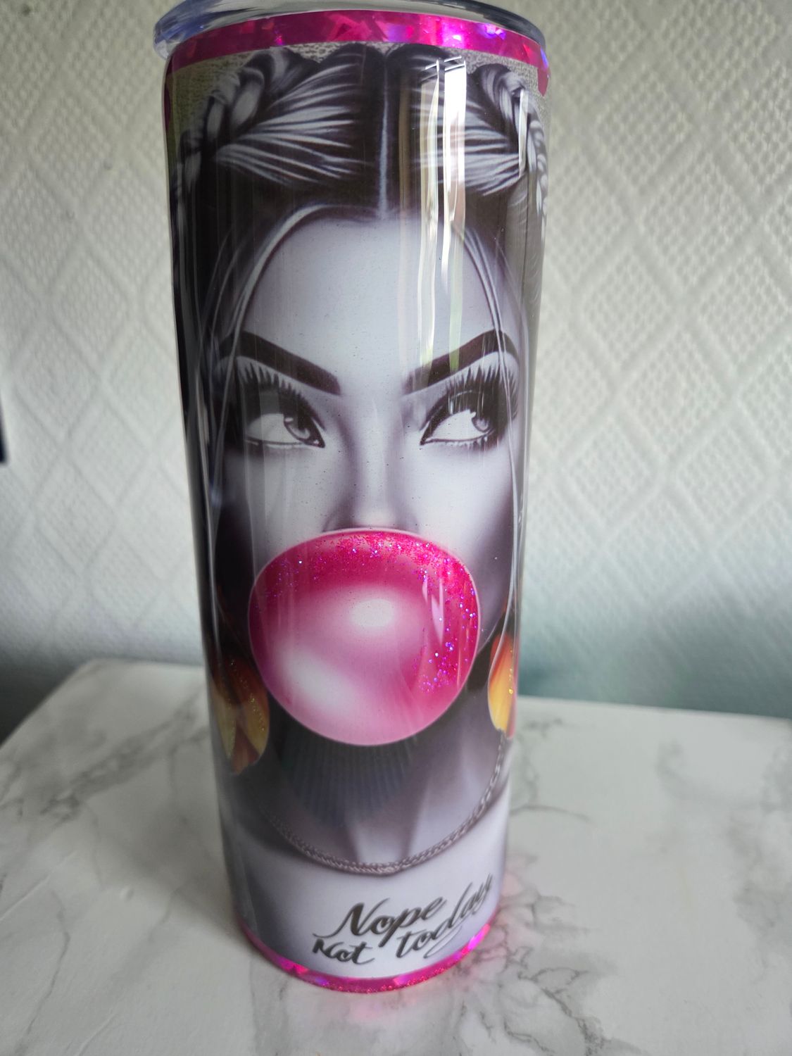 N°5 Tumbler mix Bubble gum pailleté