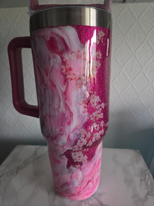 Maxi Tumbler 1L2 Pink flowers