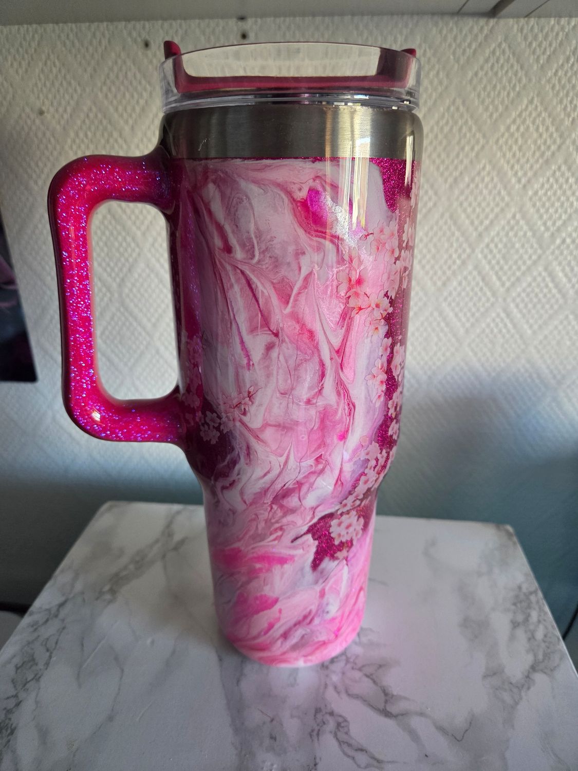 Maxi Tumbler 1L2 Pink flowers