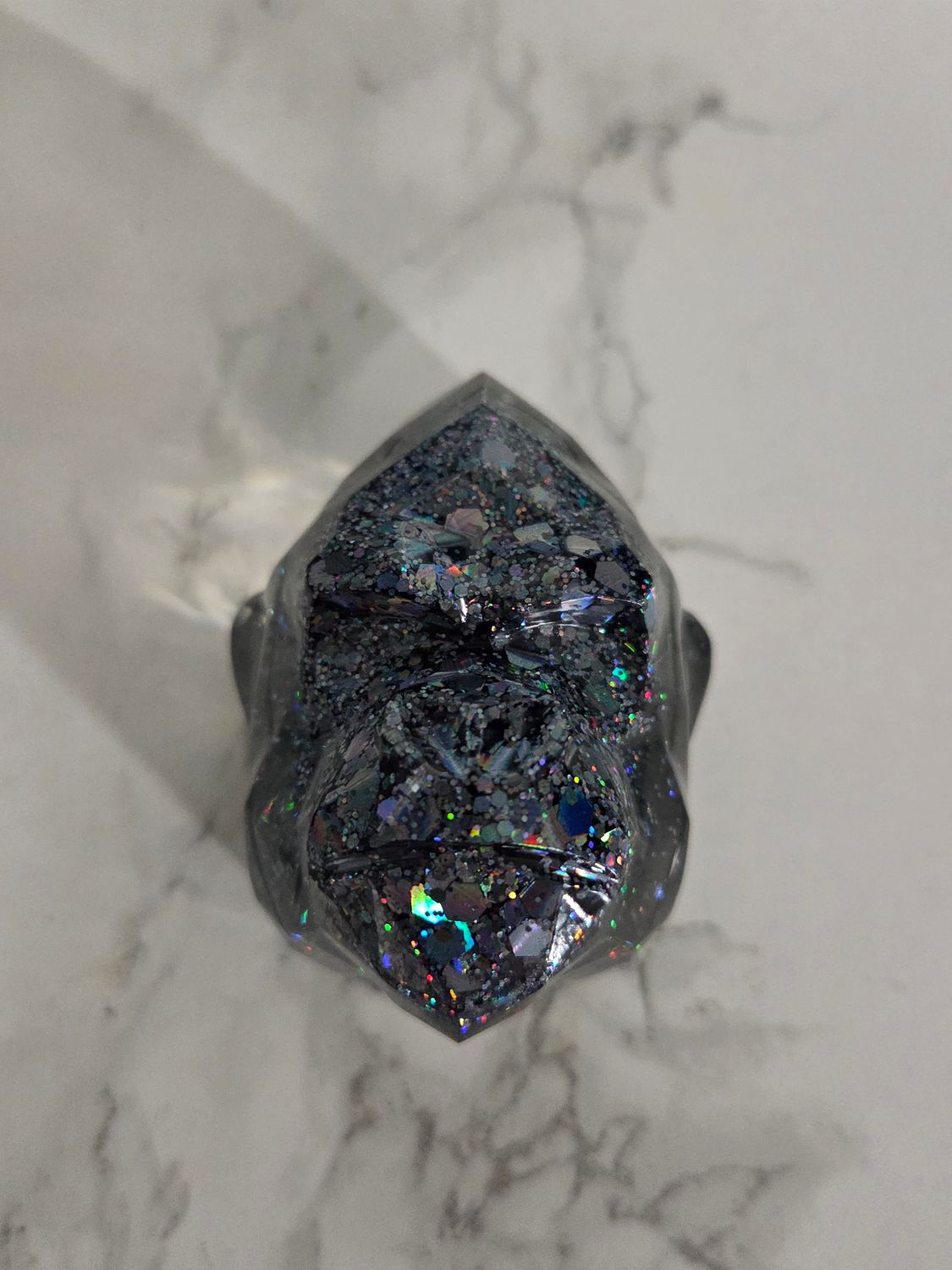 Magnet tête de gorille galaxy à paillettes noires holo