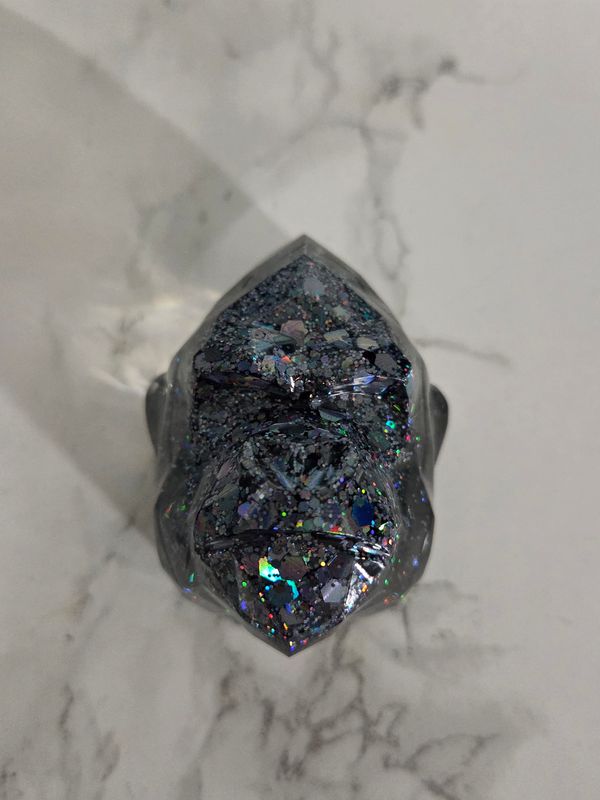 Magnet tête de gorille galaxy à paillettes noires holo