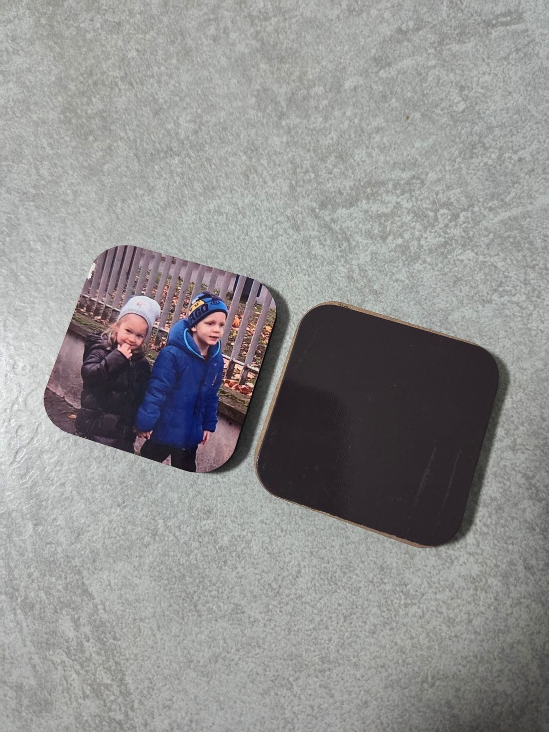 Magnet carré bois personnalisé