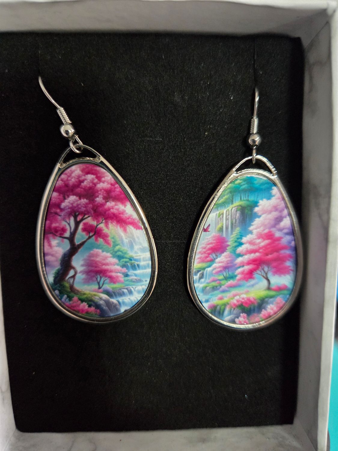 Boucles d'oreilles gouttes métal cascade zen