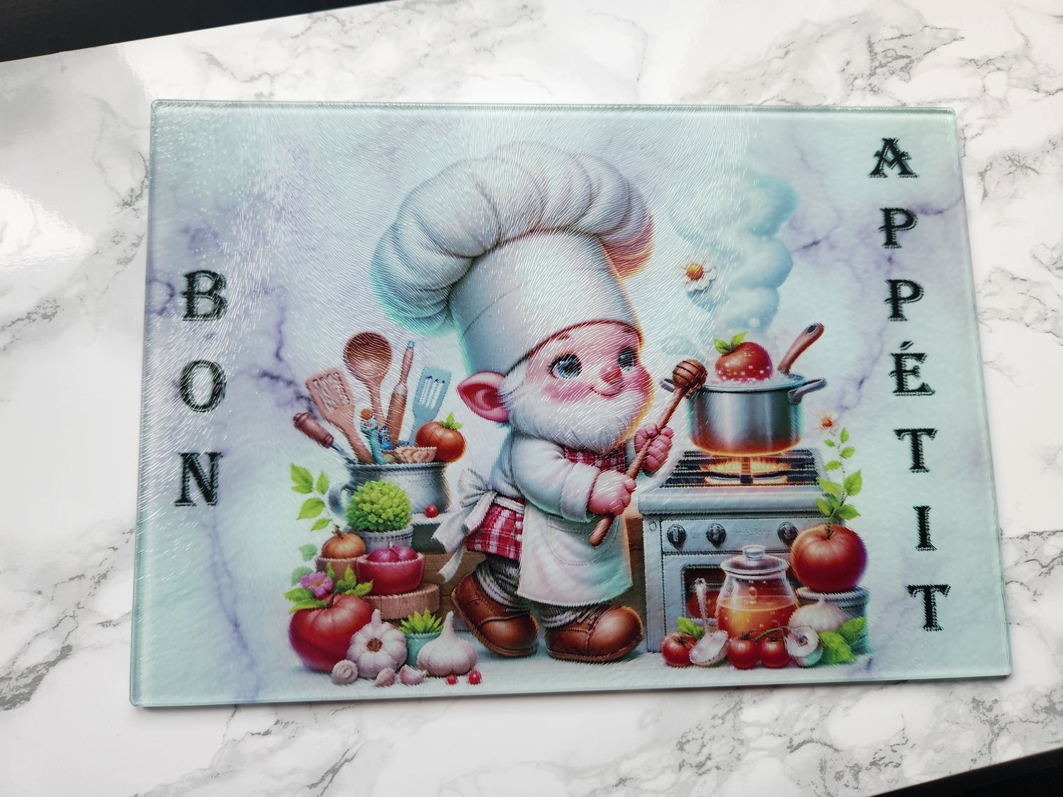 Planche à découper en verre trempé personnalisée