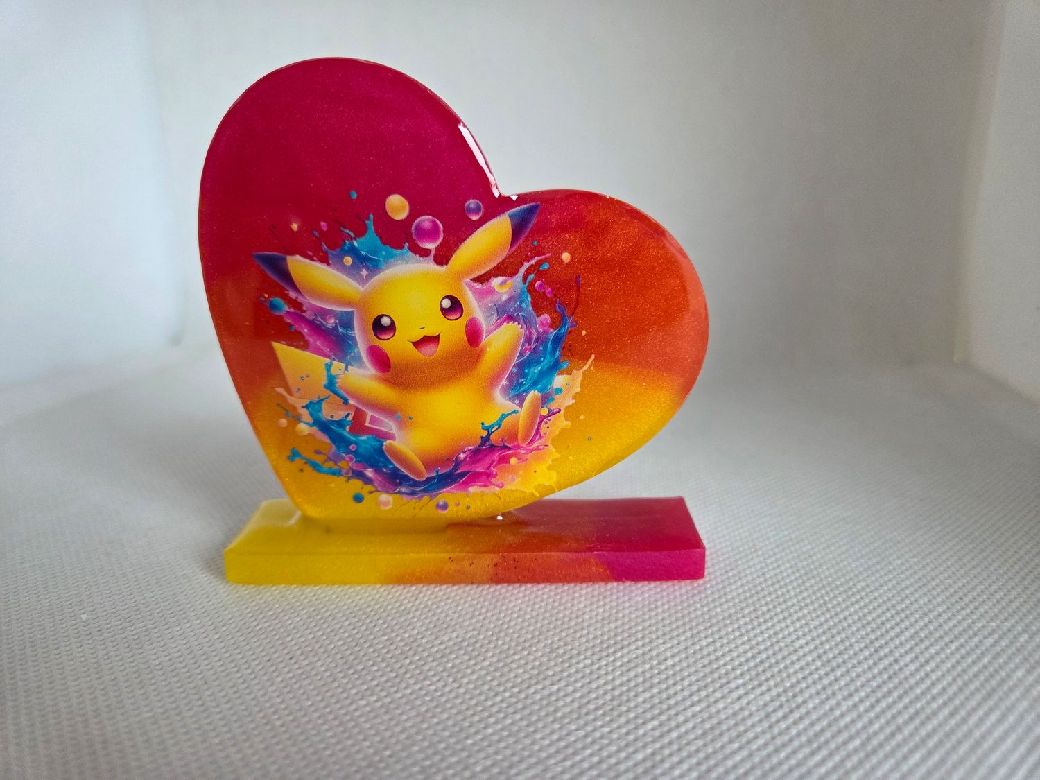 Déco coeur pika couleurs coucher de soleil