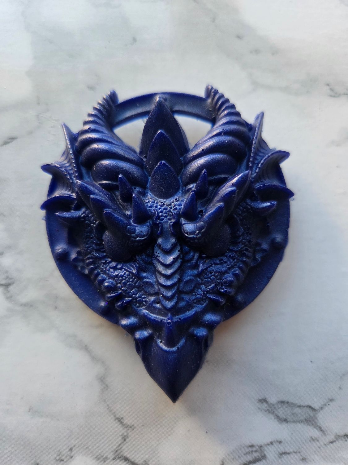 Magnet Tête de dragon bleu nuit