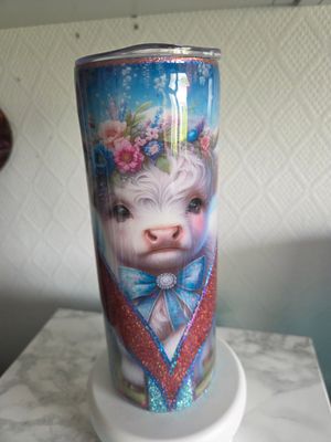 N°21 Tumbler 20oz Vachette fleurie bleu N°21 Tumbler 20oz Vachette fleurie bleu