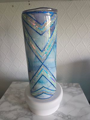 N°28 Tumbler 20oz Fractal X bleu 