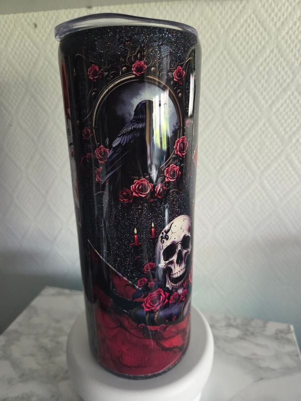 Tumbler 20oz Dark romance noir pailleté