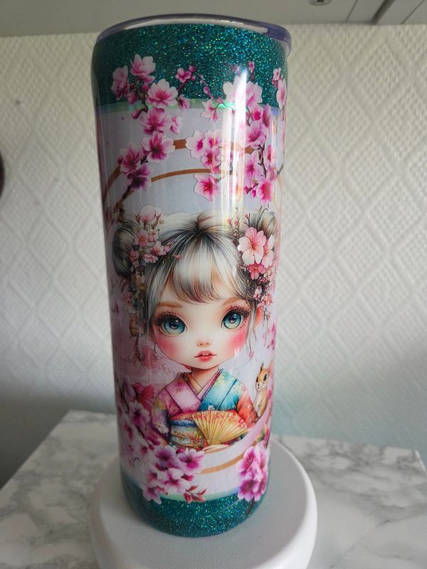 Tumbler 20oz Geisha fleuri